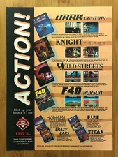 1989 NES/PC Video Games Print Ad/Poster Dark Century/Knight Force/Wild Streets