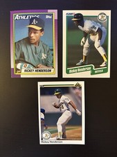 1990 Topps Fleer Upper Deck Baseball Cards Rickey Henderson Oakland Athletics