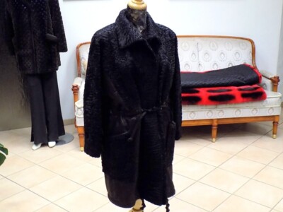 Echter Persianer Pelz Winter Parka Schwarz von Kürschnermeister Wolfram Nies-090