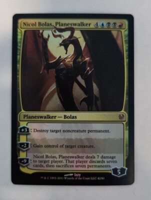 MTG Nicol Bolas, Planeswalker 42/80 Foil Mythic Duel Decks: Ajani