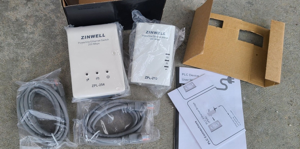 Zinwell Ethernet Bridge & Switch ZPL-210, ZPL-254 Powerline | eBay