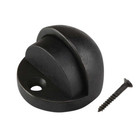 Solid Bronze Tall Floor-Mount Dome Door Stop w/ Rubber Bumper, Mid-Century Style