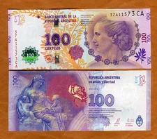 Argentina, 100 Pesos, ND (2016), P-358c CA-Suffix, UNC Commemorative, Evita