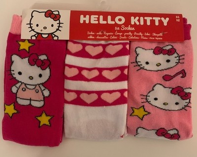 NEU 3 PAAR HELLO KITTY DAMEN SOCKEN 35 36 37 38 STRÜMPFE COMIC