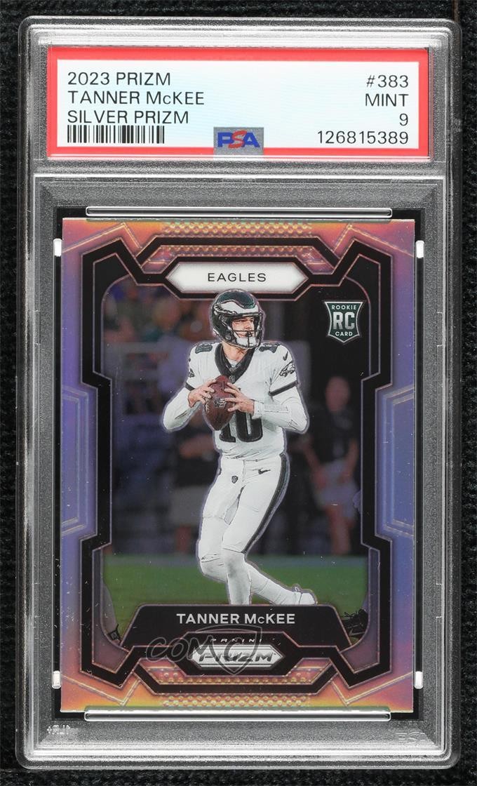 2023 Panini Prizm Rookies Silver Prizm Tanner McKee #383 PSA 9 MINT 2h5