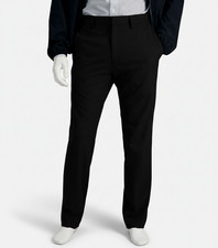 Kenneth Cole Reaction Men's Black Slim-Fit Stretch Dress Pants Size 30W-30L