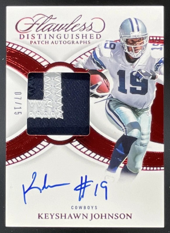 2025 Flawless Distinguished Patch Ruby #21 Keyshawn Johnson Auto /15