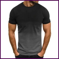 Summer Popular Men's T-shirt Thin Loose Short Sleeve Men's Fashion Gradient.