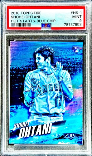 Shohei Ohtani ROOKIE BLUE FOIL REFRACTOR TOPPS PSA 9