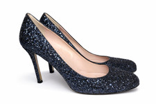 Kate Spade NY  Licorice  Glitter Heels Women 8.5 Made in Italy