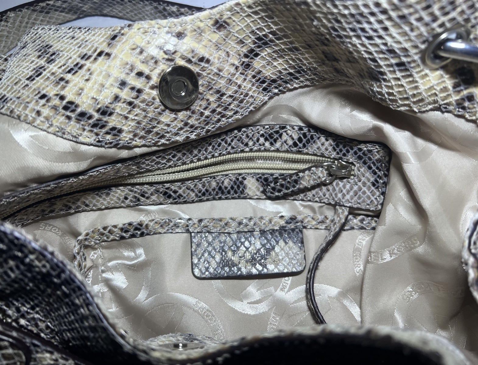 Michael Kors Python Effect Leather Shoulder Bag W… - image 10