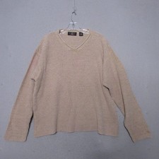 Vintage American Eagle Sweater Men Waffle Knit Roll V Neck Academia Preppy Y2K