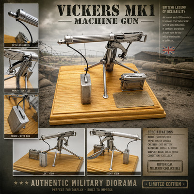KaSul | Diorama * Vickers Mk1 Machine Gun * Guss 16 x 16 x 13 cm Handarbeit GB