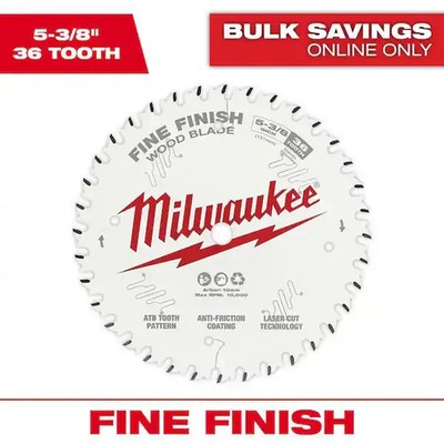 Milwaukee Circular Saw Blade 5 3/8 Inch 36 Tooth Wood Cutting Silver Power Tool