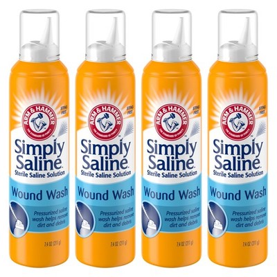 4 Pack Arm & Hammer Simply Saline Wound Wash 7.4 Ounce