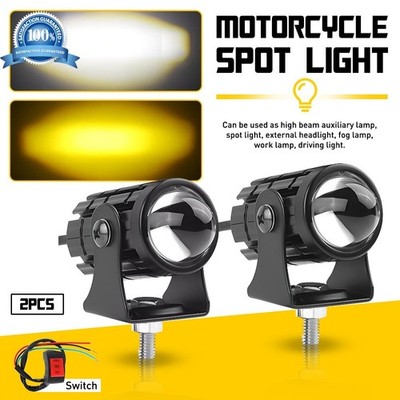 2PCS Motorcycle LED Driving Running Light Spotlight Fog Lights Auxiliary Lamp
