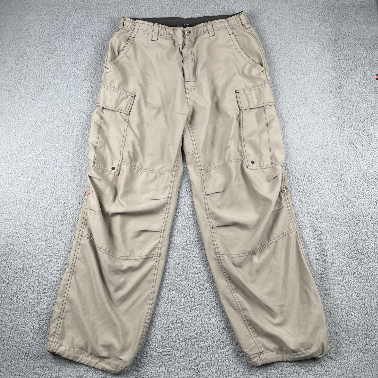 Gap Small Cargo Hiking Pants Khaki Small With Draw String Waist & Ankle