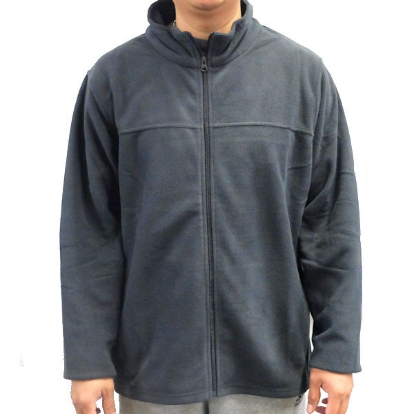 Full Zip Mens Long Sleeve Fleece Jacket in Heather Charcoal - 2XL 4390₽
