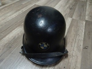 Orig WW2 German Civil Helmet With "BMW Factory Worker Decal"