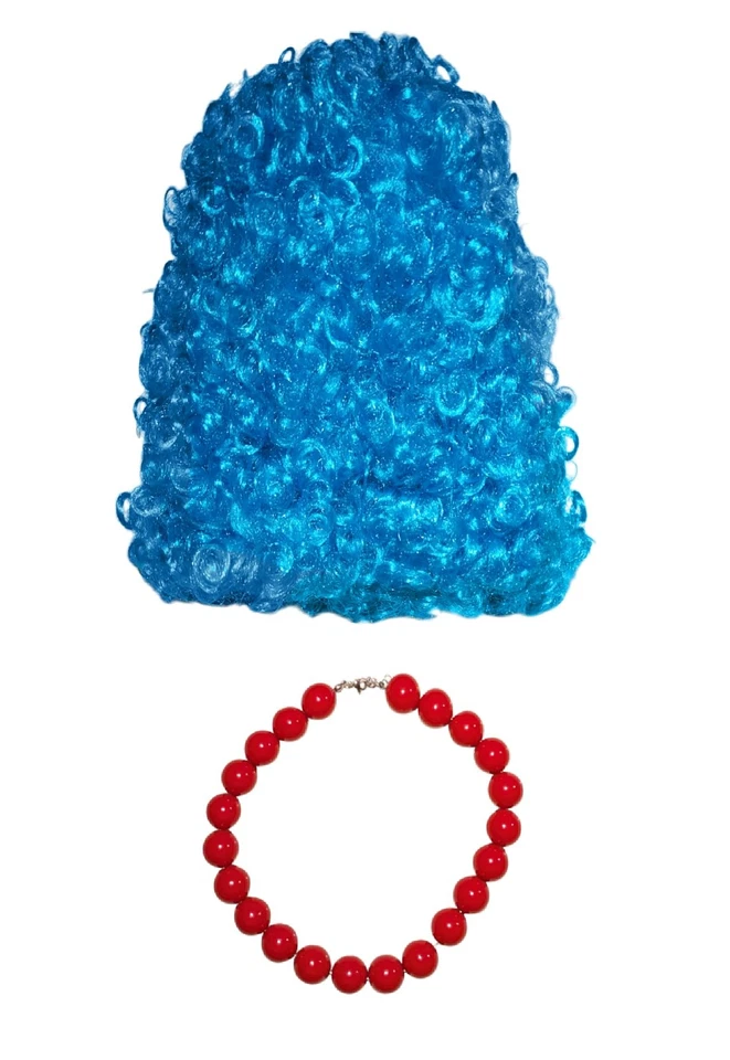 HandinHandCreations Marge Cartoon Blue Beehive Wig With Red Necklace – Tall... - Image 2 of 4