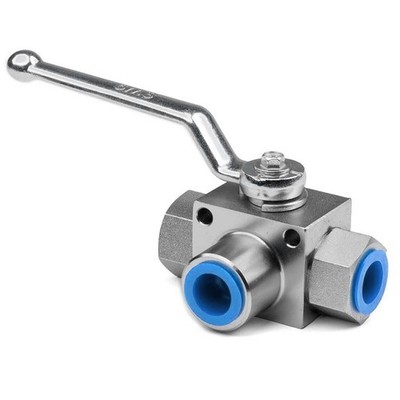 3-Wege Kugelhahn für Fluidanwendungen 500 bar mit Sta-Mechanismus