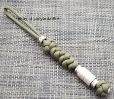 Hand weave Paracord Knife Lanyard Steel Beads Bead