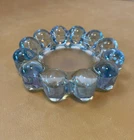 Vintage Anchor Hocking Boopie Bubble Glass Ashtray/Trinket Dish MCM - Blue - EUC