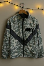 Skilcraft US Army Jacket Mens L Long Regular Gray Green Nylon Full Zip Vented