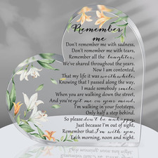 Sympathy Gift Acrylic Heart Shape Memorial Bereavement Gifts for Loss of Loved O