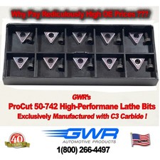 Pro Cut Hd Carbide Brake Lathe Bits Oem 50-742 10 Bits 10 Cap-head Screws