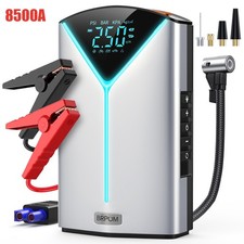 12V 8500A Portable Car Jump Starter Box with Air Pump LED Flashlight USB Charger