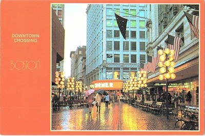 Downtown Crossing Boston MA Postcard Jon Klein Photo Cityscape Street Scene