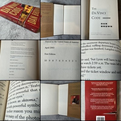 The Da Vinci Code TRUE 1st ed. 1st Print +Printing Errors Dan Brown 2003 HC/DJ A