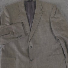 Jos. A. Bank Blazer Mens 48 Long Gray Gordon Silk Wool Blend Plaid Sport Coat