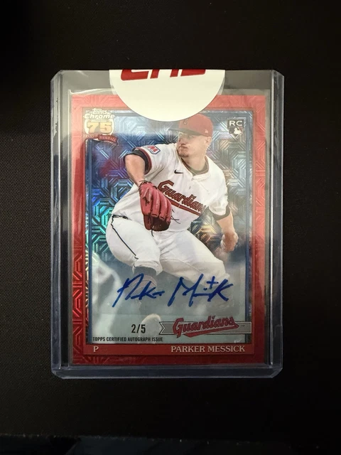 Topps 2026 Series 1 Parker Messick Guardians Red Rookie Auto #91C-64 /5
