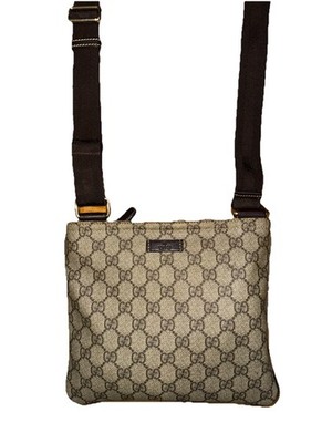 Authentic Gucci GG Supreme Monogram Canvas Messenger Crossbody Bag