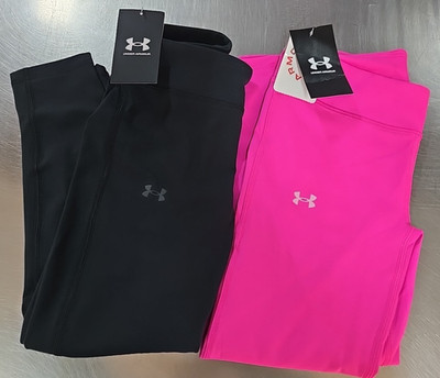 NWT: Girl's Youth Under Armour Motion Solid Ankle Crop Leggings -Black - 4 Sizes
