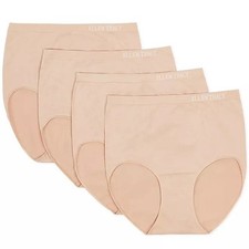 Ellen Tracy Women's S Underwear 4 pack Seamless Full Coverage Brief Beige Size S