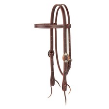 Weaver Leather Latigo Browband Headstall - Buckle Bit Ends