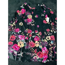 Collective Concepts Black Floral Print Dress - Women's Medium