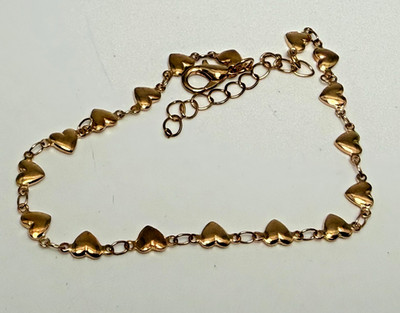Armband goldfarben Herz Glieder Fußkettchen verstellbar