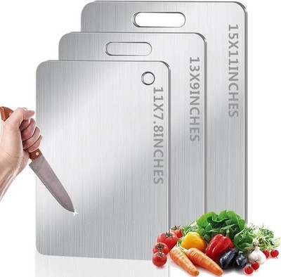 Titanium Cutting Board 100% Pure Titanium Cutting Boards for Kitchen 3 Sets 