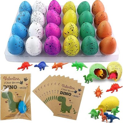 6-24PCS Dinosaur Eggs Mini Dinosaur Toys, Put Eggs in Water & Hatching Kid Toy  