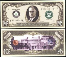 Lot of 100 - FRANKLIN ROOSEVELT 32nd PRESIDENT BILLS