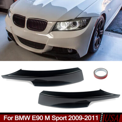 Front Splitter Bumper Lip For BMW E90 E91 325i 328i M Sport 2009-11 Gloss Black