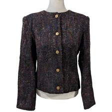 Vintage KGR Wool Purple Military Mohair Blazer Size 8