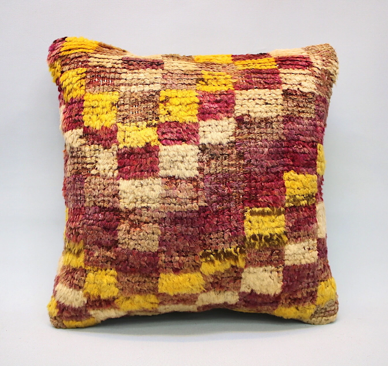 Kilim Square Pillow, 16”x16”, Tulu Pillow, Throw Pillow, Decorative Pillow
