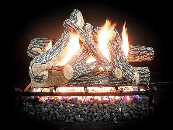 Dreffco Premium Great Oak Vented Gas Log Kit- Match, Auto, or Remote Start - Image 2 of 4
