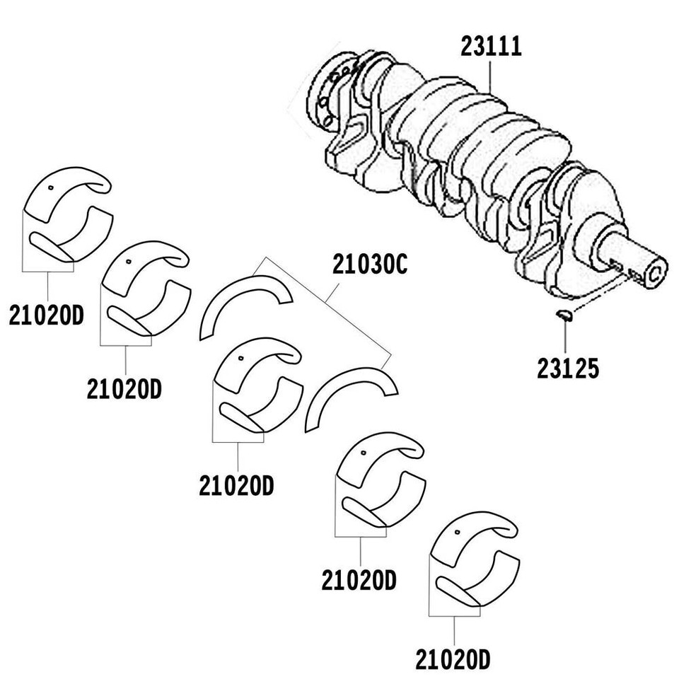 Crankshaft+Main and Rod Bearing kit For Hyundai Sonata Kia Forte Optima