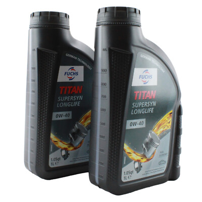 Fuchs 2 Liter TITAN SUPERSYN LONGLIFE SAE 0W-40 Engine Oil 2 x 1L for BMW MB